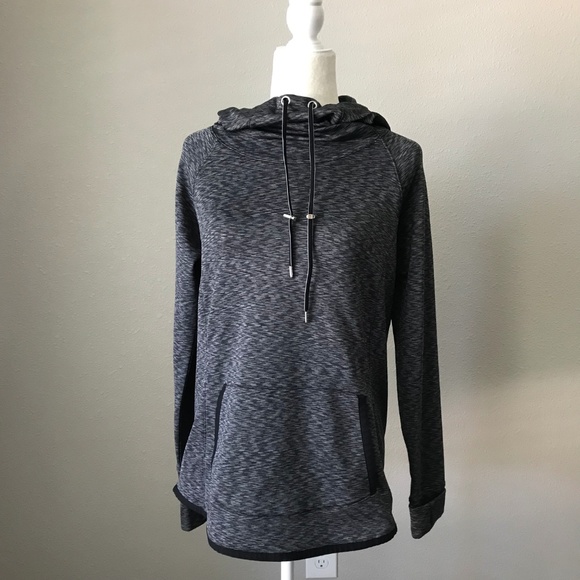 Athleta Tops - Athleta Sentry Hoodie Sweatshirt Space Dye Black